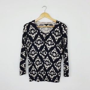 Talbots Blue Print Cardigan Sweater